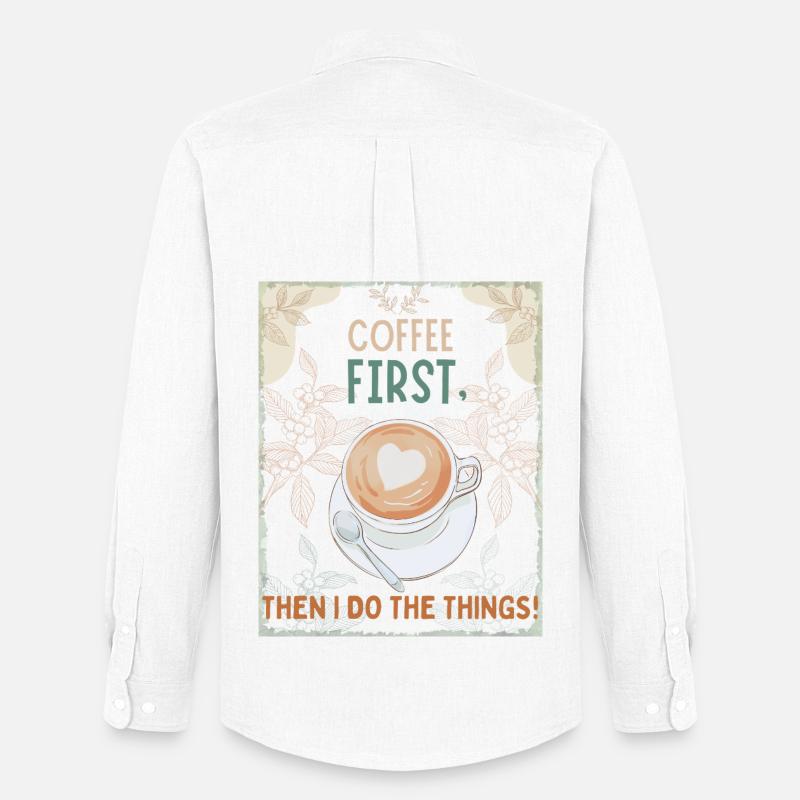 Coffee First – Then I Function - Männer Oxford Hemd von Stanley/Stella - Weiß