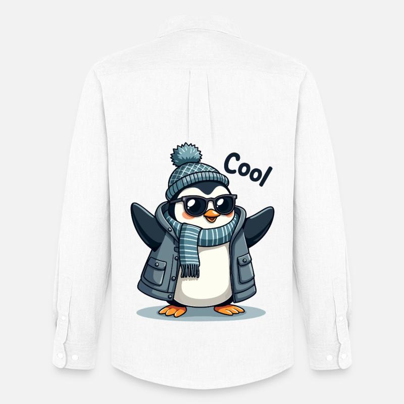 Coolguin - der coole Penguin - Männer Oxford Hemd von Stanley/Stella - Weiß