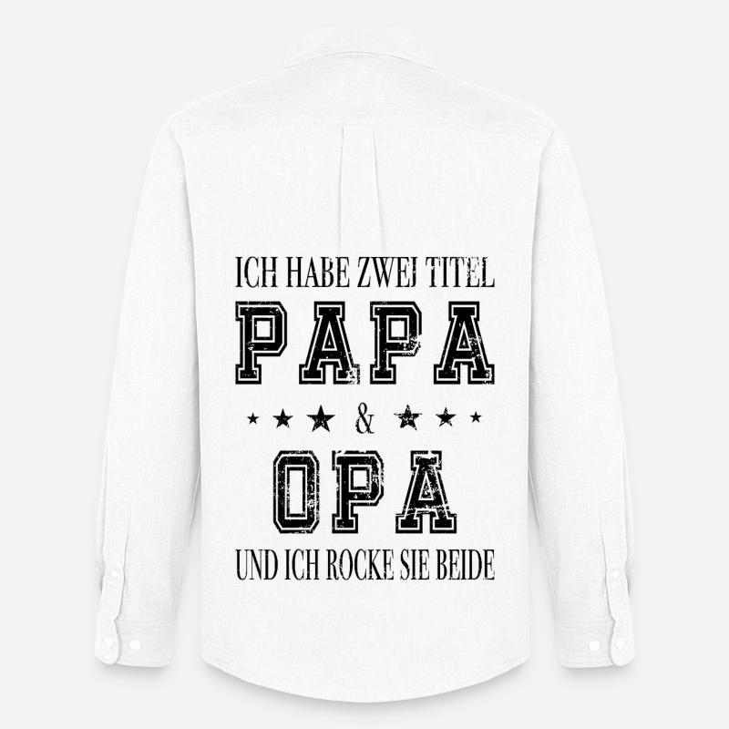 Ich bin Papa und Opa - Männer Oxford Hemd von Stanley/Stella - Weiß