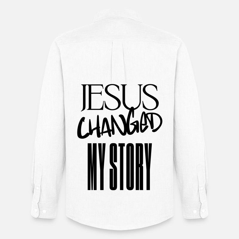 Jesus hat meine Geschichte verändert - Männer Oxford Hemd von Stanley/Stella - Weiß