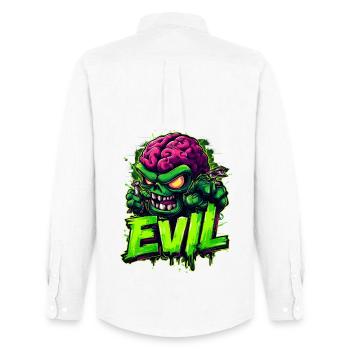 Evil - Männer Oxford Hemd von Stanley/Stella - Weiß - Hinten - AI Model Male 185 dark (185cm)