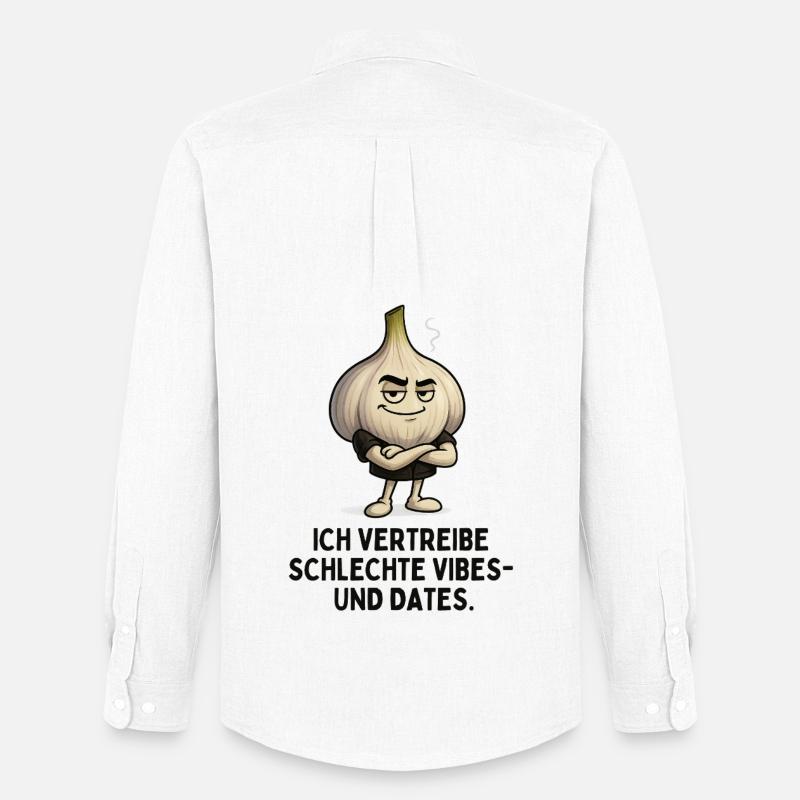 Knoblauch Vibes Gegen Schlechte Dates - Männer Oxford Hemd von Stanley/Stella - Weiß