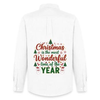 Christmas Wonder Year - Men's Oxford Shirt by Stanley/Stella - white - Back - AI Model Male 185 dark (185cm)