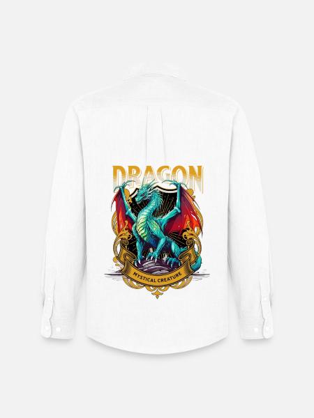 Dragon Fantasy Magic Mysticism Mythology Creature - Men's Oxford Shirt by Stanley/Stella - white