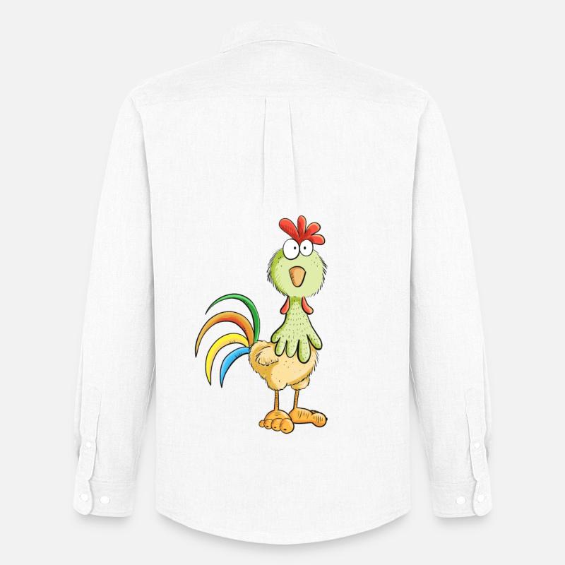 Gallo pazzo - pollo - gallo - uccello - Stanley/Stella Camicia Oxford uomo - bianco