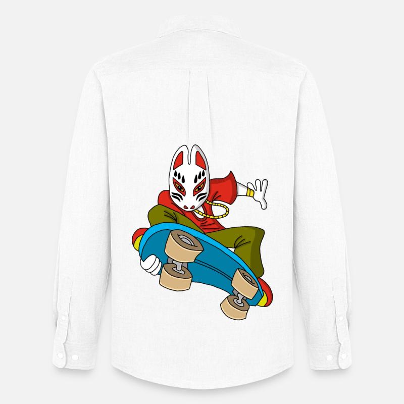 Fox Kitsune Skateboarding - Männer Oxford Hemd von Stanley/Stella - Weiß
