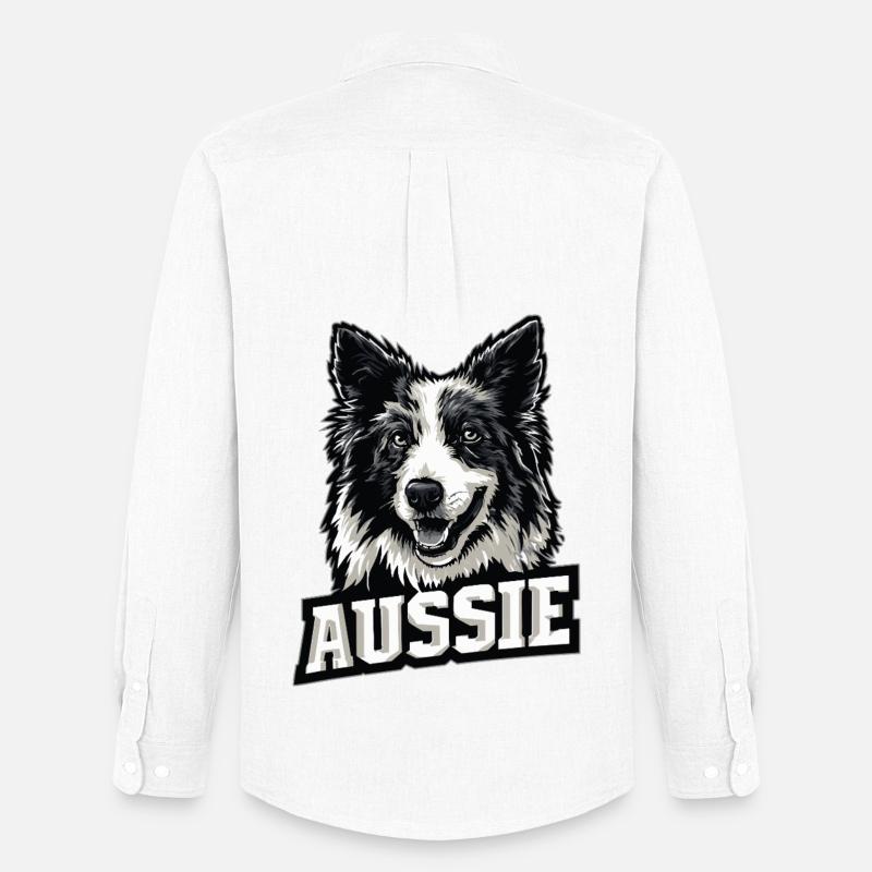 Australian Shepherd – Aussie Pride - Männer Oxford Hemd von Stanley/Stella - Weiß