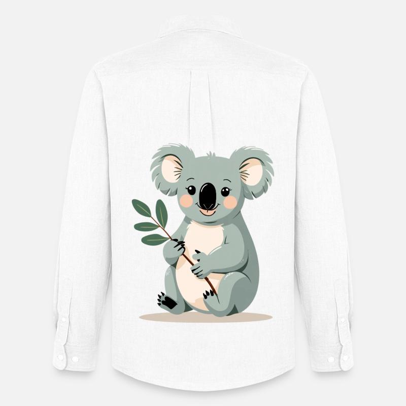 Kleiner Koala mit Blattzweig - Männer Oxford Hemd von Stanley/Stella - Weiß