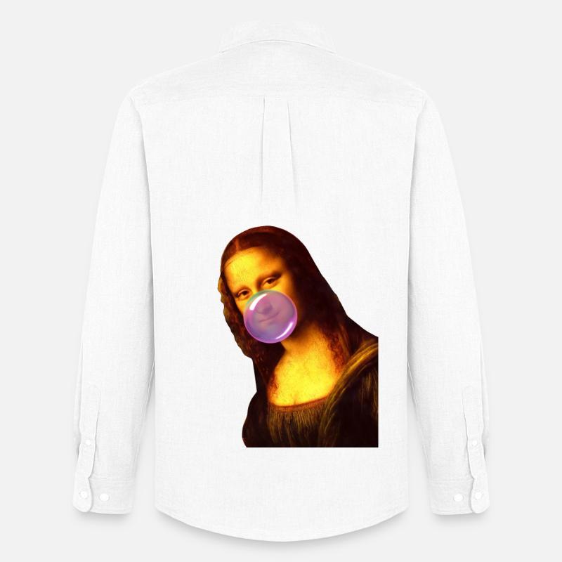 Mona Lisa Kaugummi Bubble - Männer Oxford Hemd von Stanley/Stella - Weiß