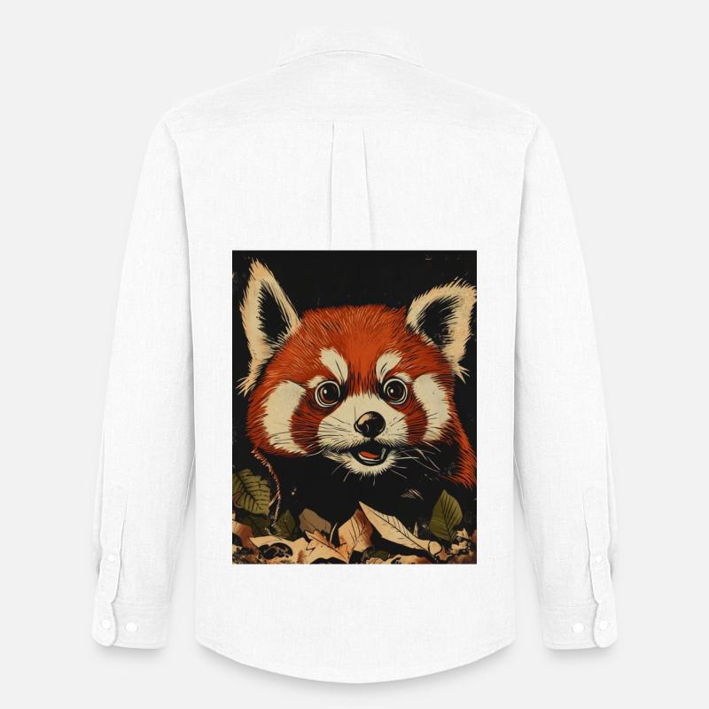 Roter Panda im Herbstwald - Männer Oxford Hemd von Stanley/Stella - Weiß