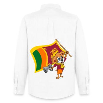 Chien fan du Sri Lanka - Chemise Oxford homme Stanley/Stella - blanc - Dos - AI Model Male 185 dark (185cm)