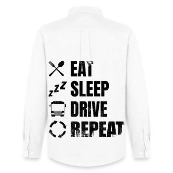 Bus Driver Timetable - Men's Oxford Shirt by Stanley/Stella - white - Back - AI Model Male 185 dark (185cm)