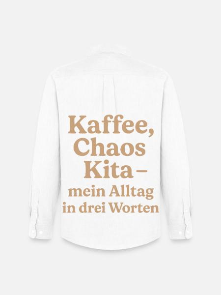 Kaffee Chaos Kita (milchkaffee) - Männer Oxford Hemd von Stanley/Stella - Weiß