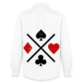 Playing cards contrast design - Men's Oxford Shirt by Stanley/Stella - white - Back - AI Model Male 185 dark (185cm)
