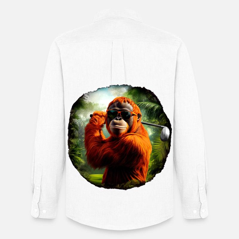 Orang-Utans Golf / Affe - Männer Oxford Hemd von Stanley/Stella - Weiß