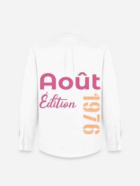 50e anniversaire - août 1976 - Chemise Oxford homme Stanley/Stella - blanc