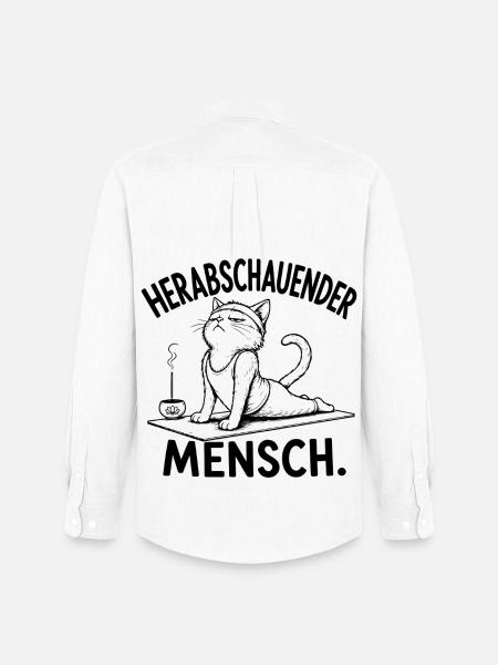 Herabschauender Mensch – Yoga Katze - Männer Oxford Hemd von Stanley/Stella - Weiß