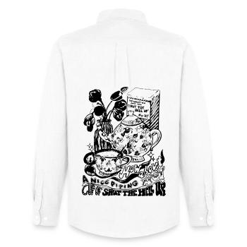 CUP OF SHUT THE HELL UP - Men's Oxford Shirt by Stanley/Stella - white - Back - AI Model Male 185 dark (185cm)