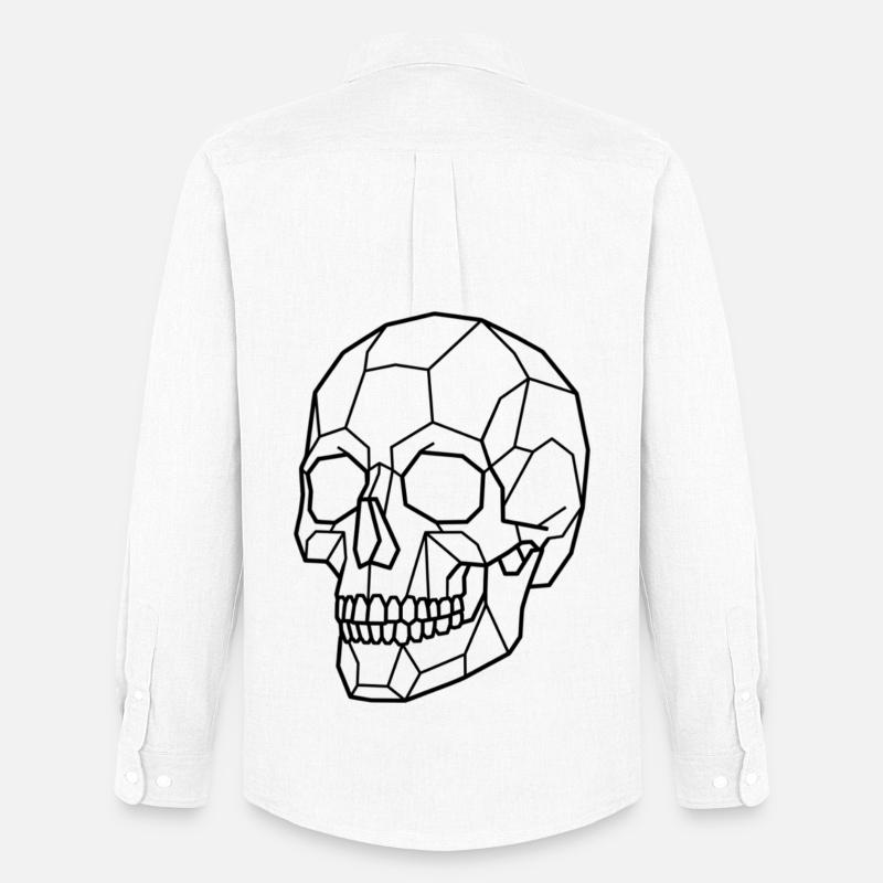 Geometric Skull - Männer Oxford Hemd von Stanley/Stella - Weiß