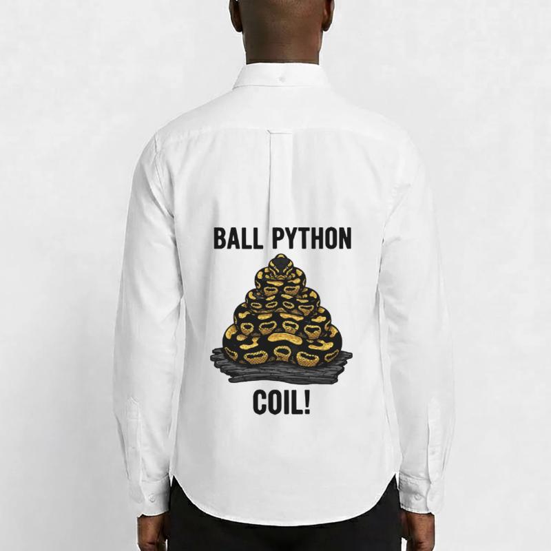 Python Royal Ball Python Coil Reptile Pyramide Chemise Oxford homme Stanley/Stella