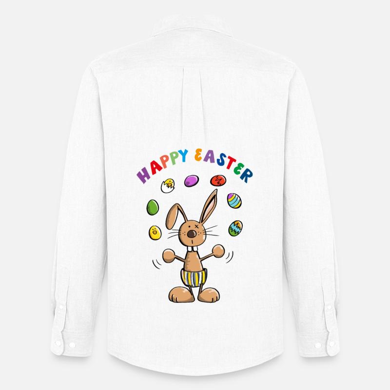 Happy Easter Osterhase - Bunny - Männer Oxford Hemd von Stanley/Stella - Weiß