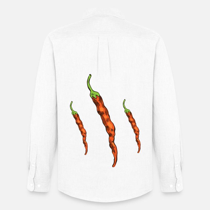 Chilischoten - Männer Oxford Hemd von Stanley/Stella - Weiß