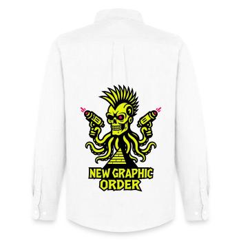 NGO Skull Punk yellow - Men's Oxford Shirt by Stanley/Stella - white - Back - AI Model Male 185 dark (185cm)