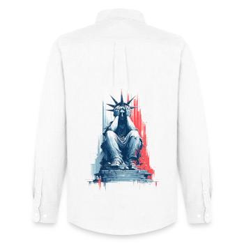 Triste Dame Liberté - Chemise Oxford homme Stanley/Stella - blanc - Dos - AI Model Male 185 dark (185cm)