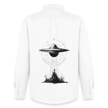 UAP landing over forest - Men's Oxford Shirt by Stanley/Stella - white - Back - AI Model Male 185 dark (185cm)