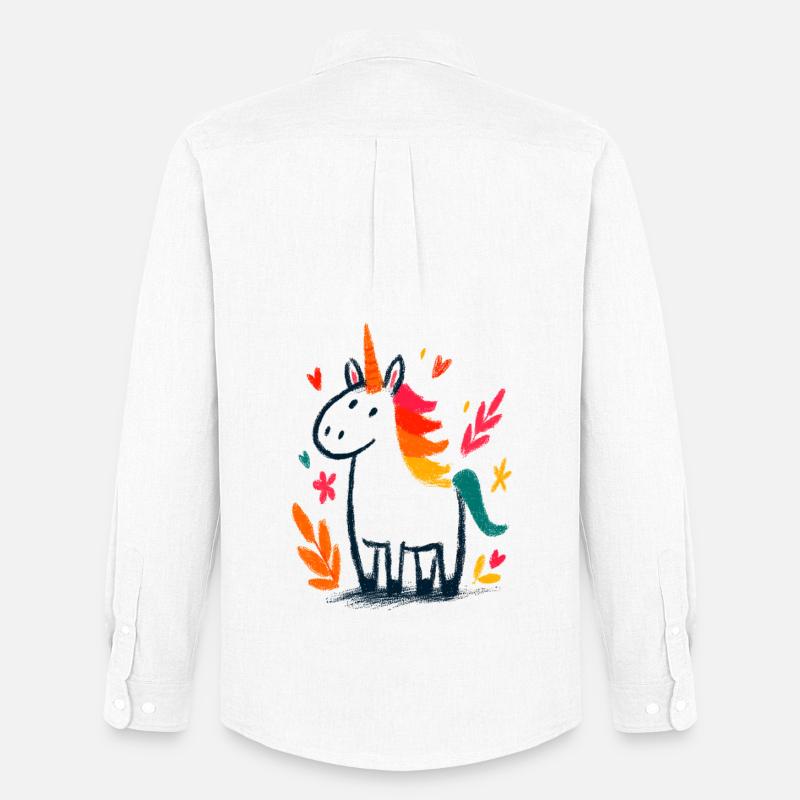 Pastellunicorn mit Regenbogenmähne - Männer Oxford Hemd von Stanley/Stella - Weiß