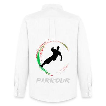 Parkour - Chemise Oxford homme Stanley/Stella - blanc - Dos - AI Model Male 185 dark (185cm)
