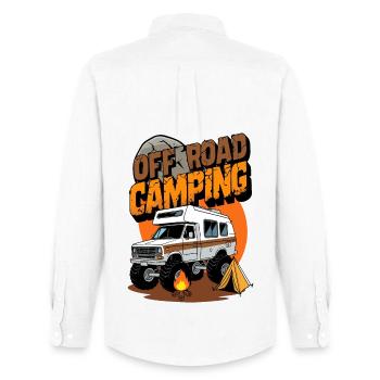 Camping tout-terrain - Chemise Oxford homme Stanley/Stella - blanc - Dos - AI Model Male 185 dark (185cm)