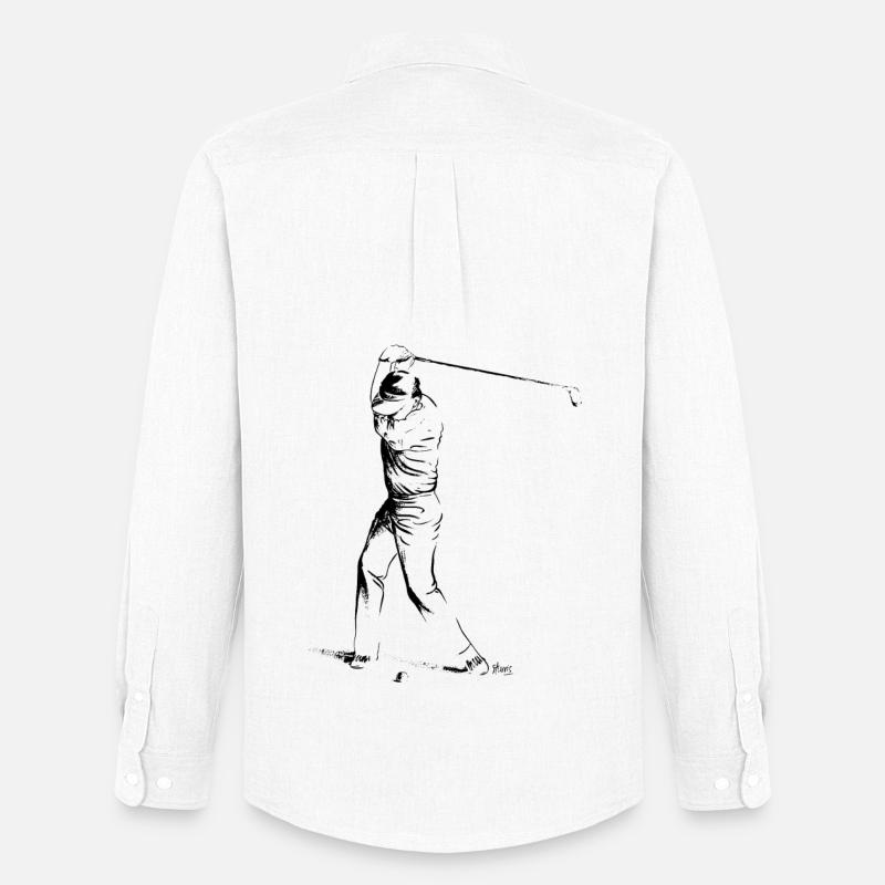 Bild eines Golfers während des Spiels - Männer Oxford Hemd von Stanley/Stella - Weiß