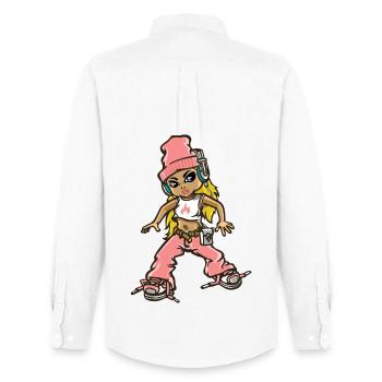 Hip Hop Mädchen in rosa - Männer Oxford Hemd von Stanley/Stella - Weiß - Hinten - AI Model Male 185 dark (185cm)