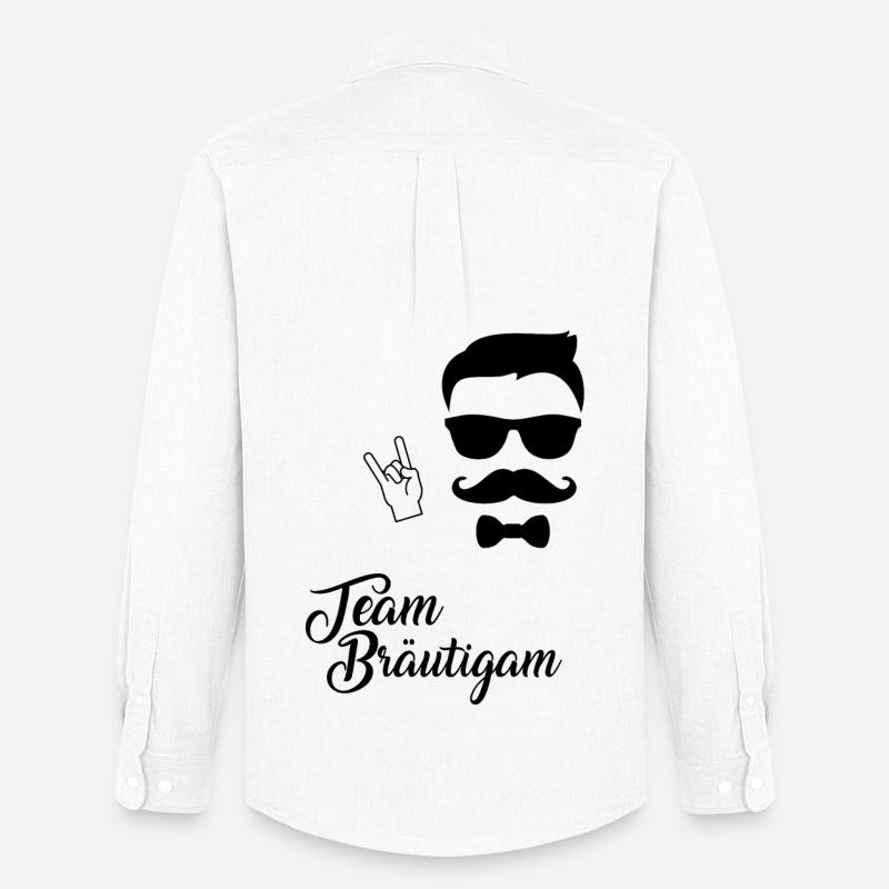 Team Bräutigam - Rock n Roll - Männer Oxford Hemd von Stanley/Stella - Weiß