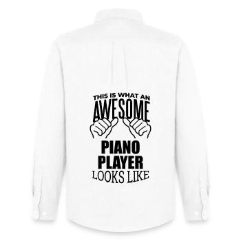 Piano - Men's Oxford Shirt by Stanley/Stella - white - Back - AI Model Male 185 dark (185cm)