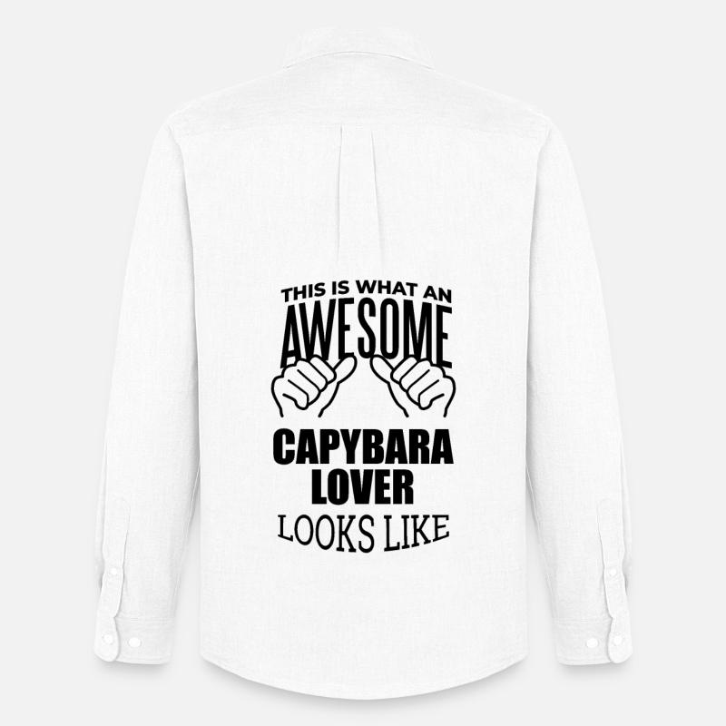Capybara - Männer Oxford Hemd von Stanley/Stella - Weiß