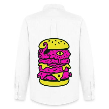 Monster Burger dans le style Pop Art - Chemise Oxford homme Stanley/Stella - blanc - Dos - AI Model Male 185 dark (185cm)
