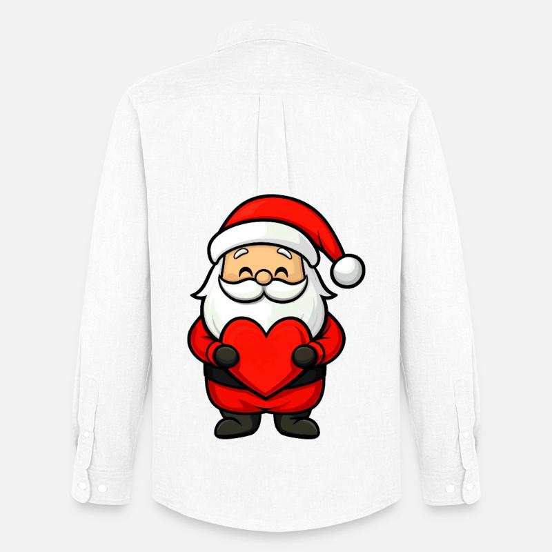 Weihnachtsmann mit Herz - Männer Oxford Hemd von Stanley/Stella - Weiß