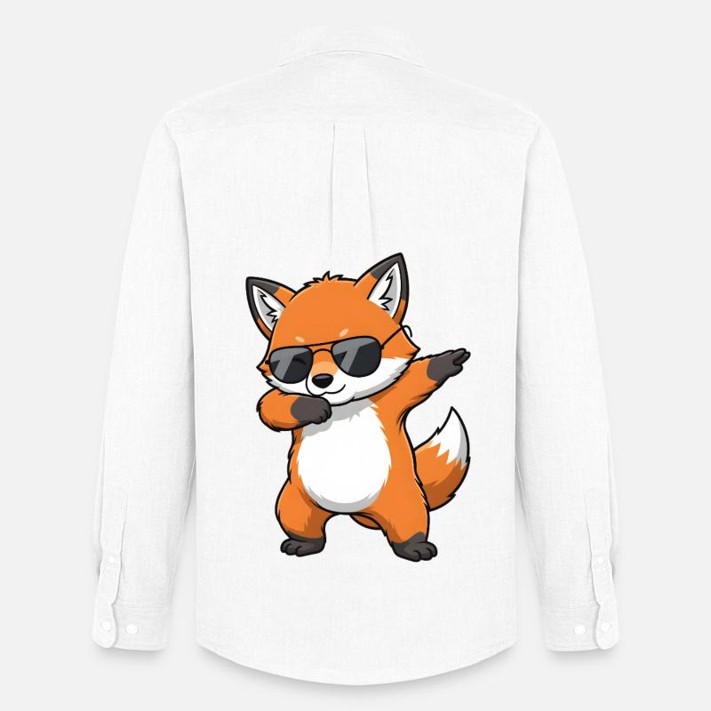 Dabbing Fuchs - Männer Oxford Hemd von Stanley/Stella - Weiß