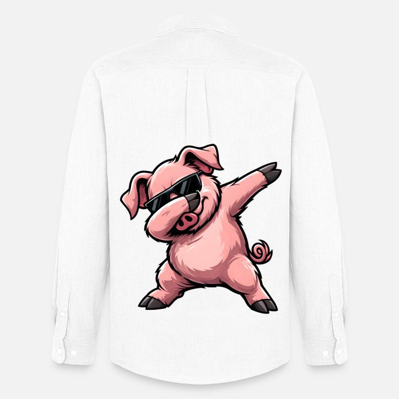 Dabbing Schwein - Männer Oxford Hemd von Stanley/Stella - Weiß