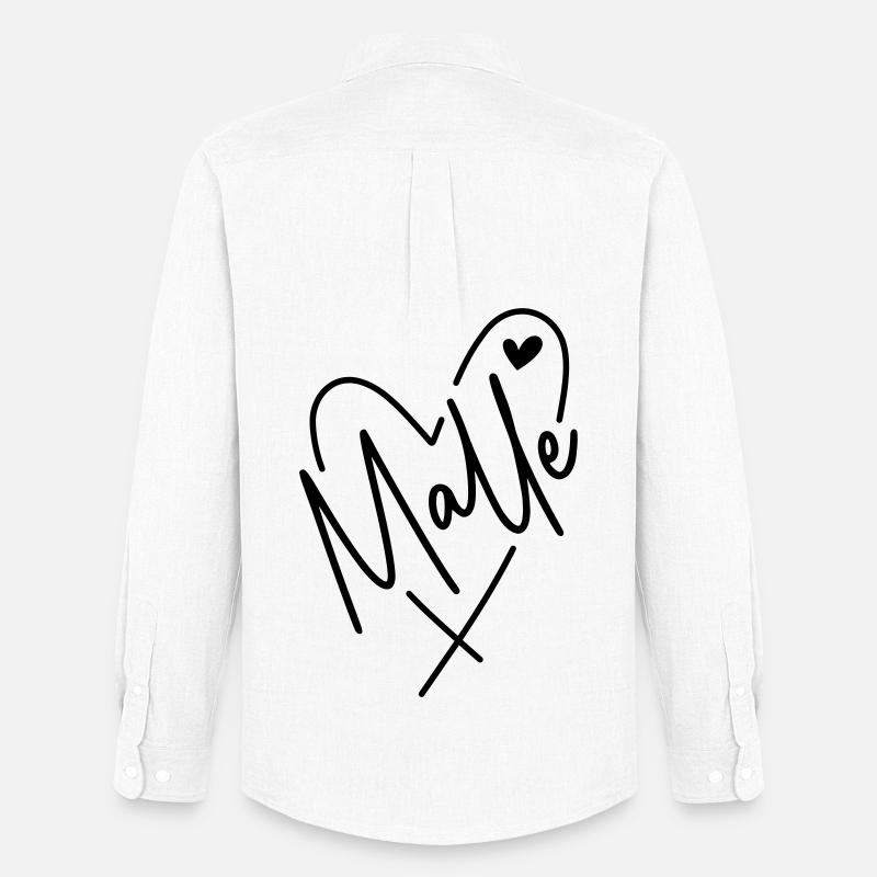 Malle Herz - Männer Oxford Hemd von Stanley/Stella - Weiß