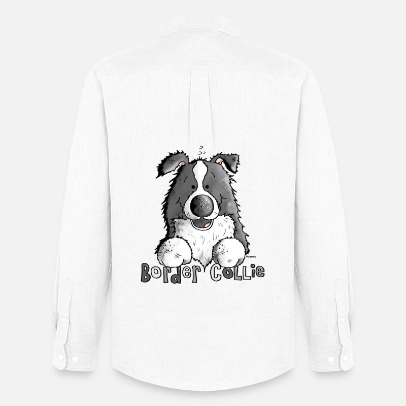 Petit Boder Collie - Chien de Berger - Chemise Oxford homme Stanley/Stella - blanc