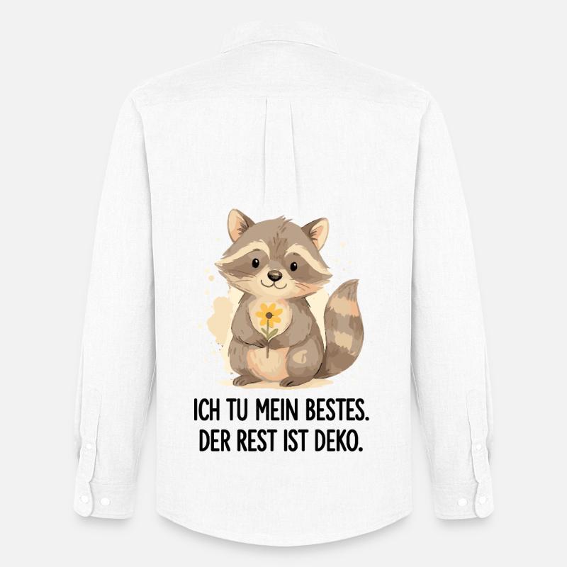 Waschbär mit Blume – Sanft - Männer Oxford Hemd von Stanley/Stella - Weiß