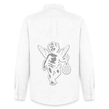Tennis Shirt Angel Cherub Retro Renaissance Grey - Men's Oxford Shirt by Stanley/Stella - white - Back - AI Model Male 185 dark (185cm)
