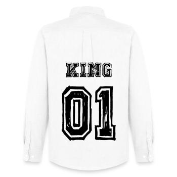 King Queen partner look Love - Men's Oxford Shirt by Stanley/Stella - white - Back - AI Model Male 185 dark (185cm)