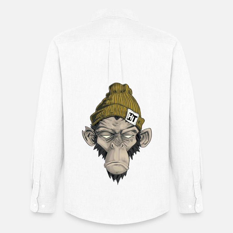 Rap Monkey - Männer Oxford Hemd von Stanley/Stella - Weiß