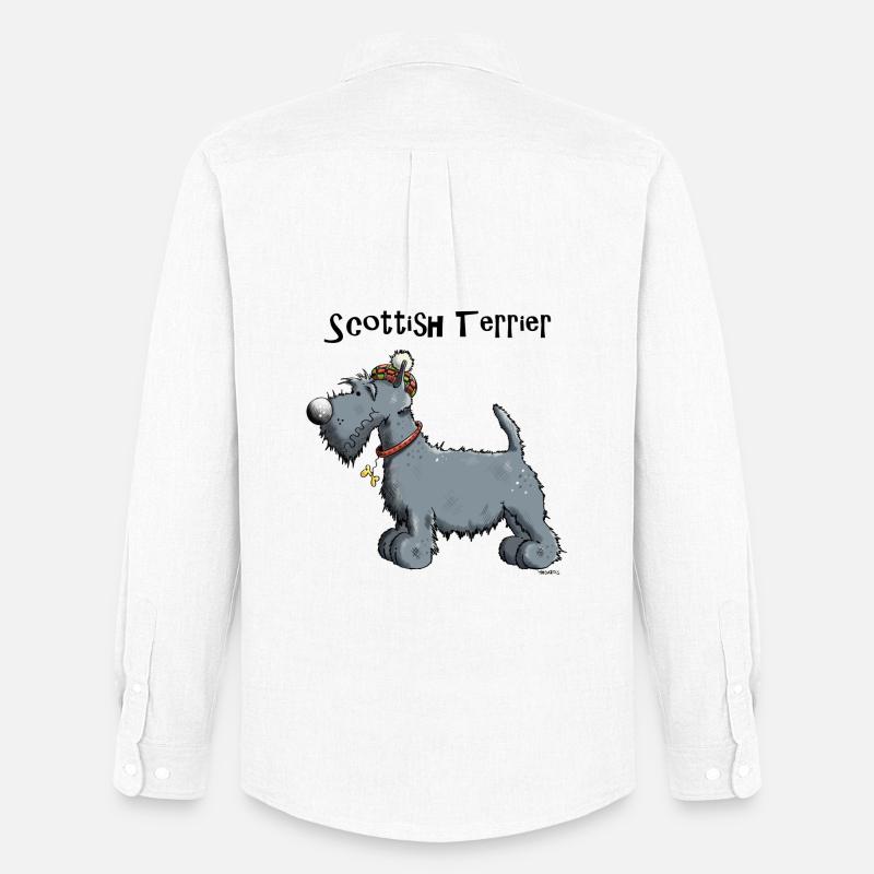 Silvius der Scottish Terrier - Männer Oxford Hemd von Stanley/Stella - Weiß