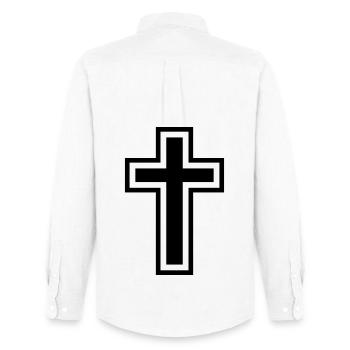 Cross - Men's Oxford Shirt by Stanley/Stella - white - Back - AI Model Male 185 dark (185cm)