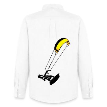 kite-surf - Men's Oxford Shirt by Stanley/Stella - white - Back - AI Model Male 185 dark (185cm)